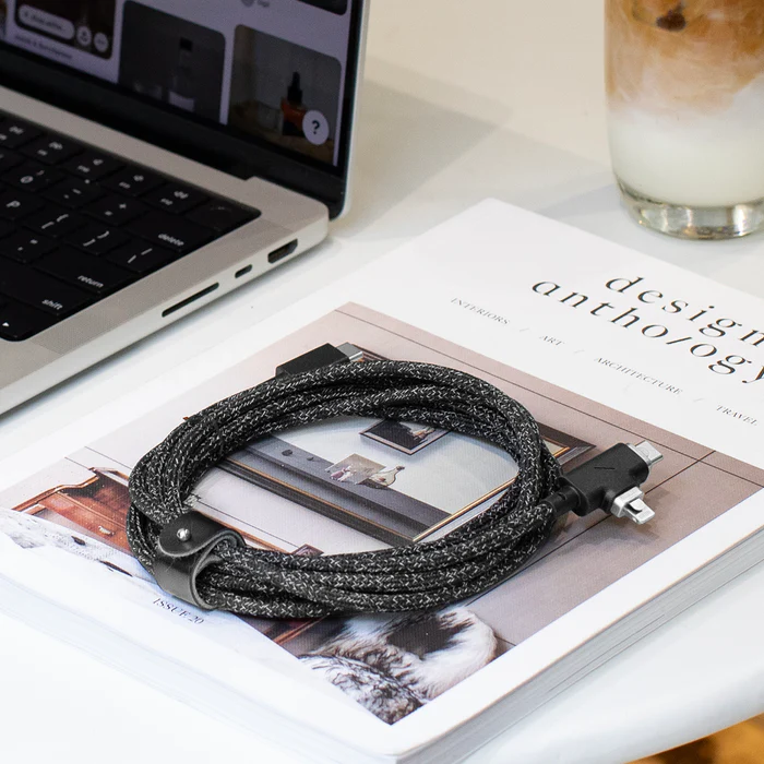 Native Union 2.4 m USB-C til USB-C/Lightning Belt Cable Duo Pro 240W Ladekabel - Cosmos