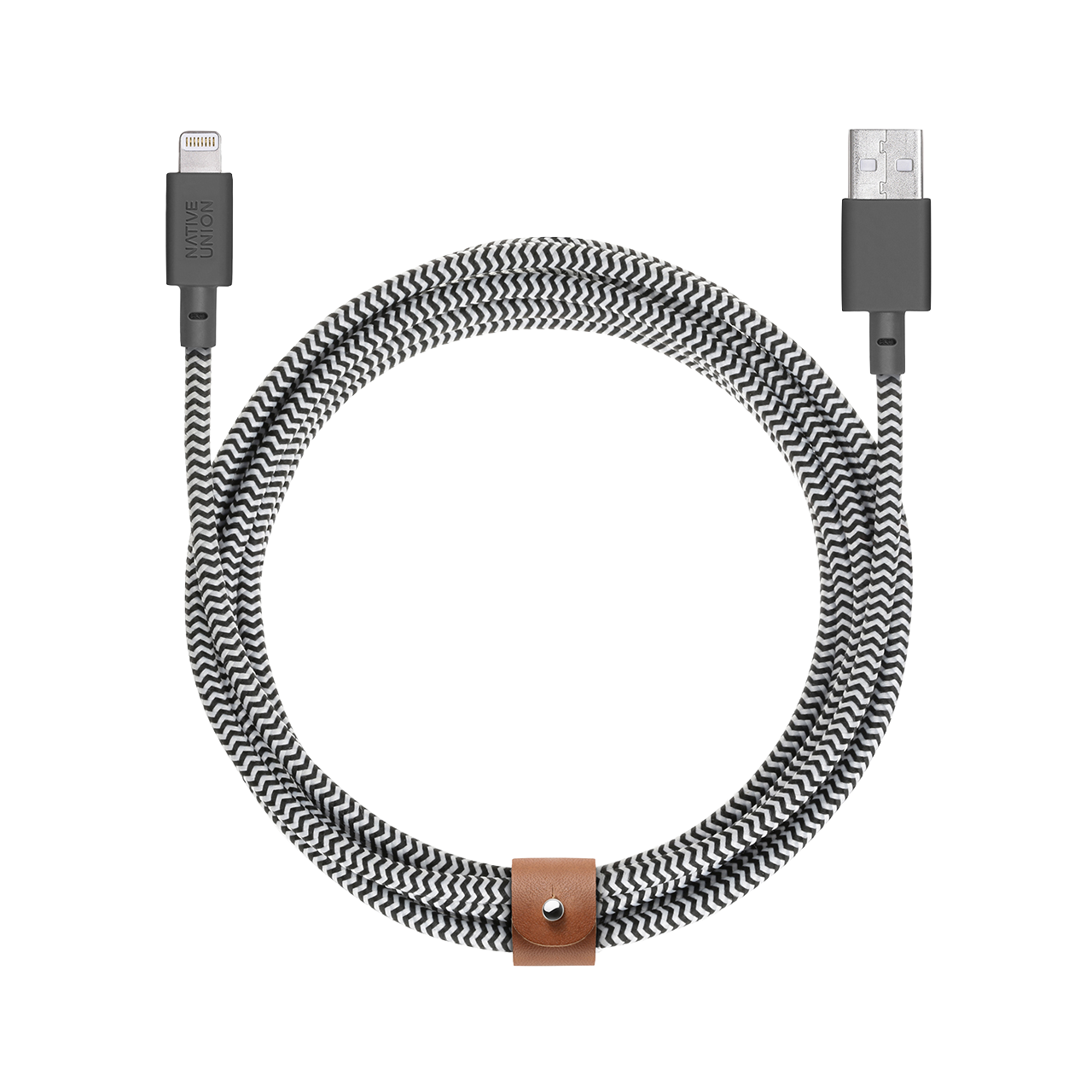 Native Union 3m USB-A til Lightning Belt Ladekabel - Zebra