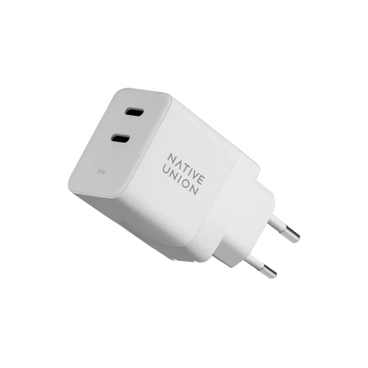 Native Union 35W Duo USB-C GaN Vegglader - Hvit