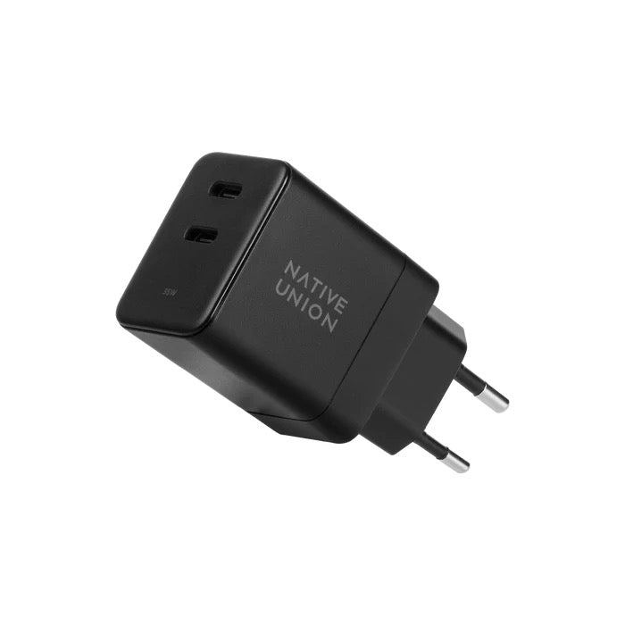 Native Union 35W Duo USB-C GaN Vegglader - Svart