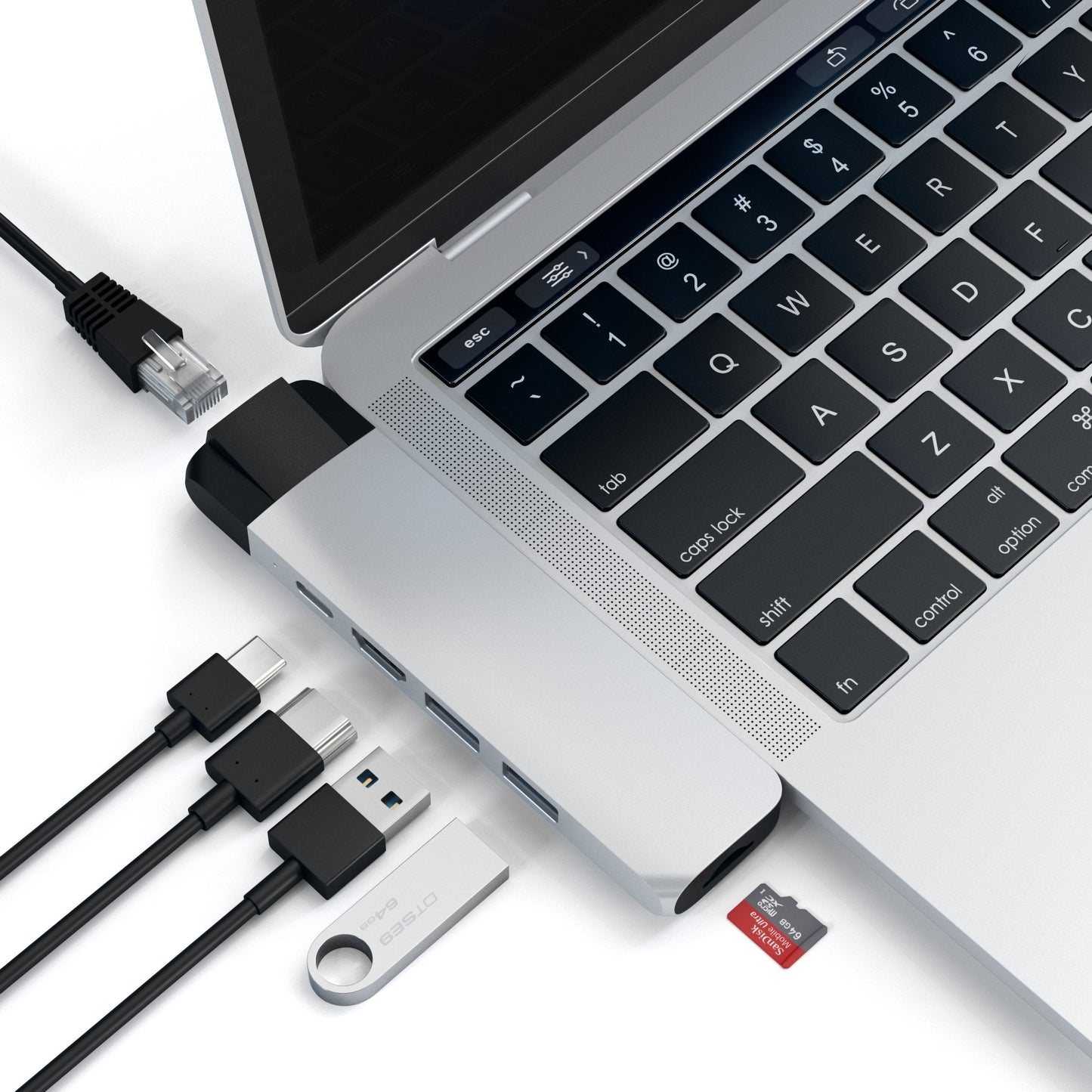 Satechi USB-C Pro Hub med Ethernet - Sølv