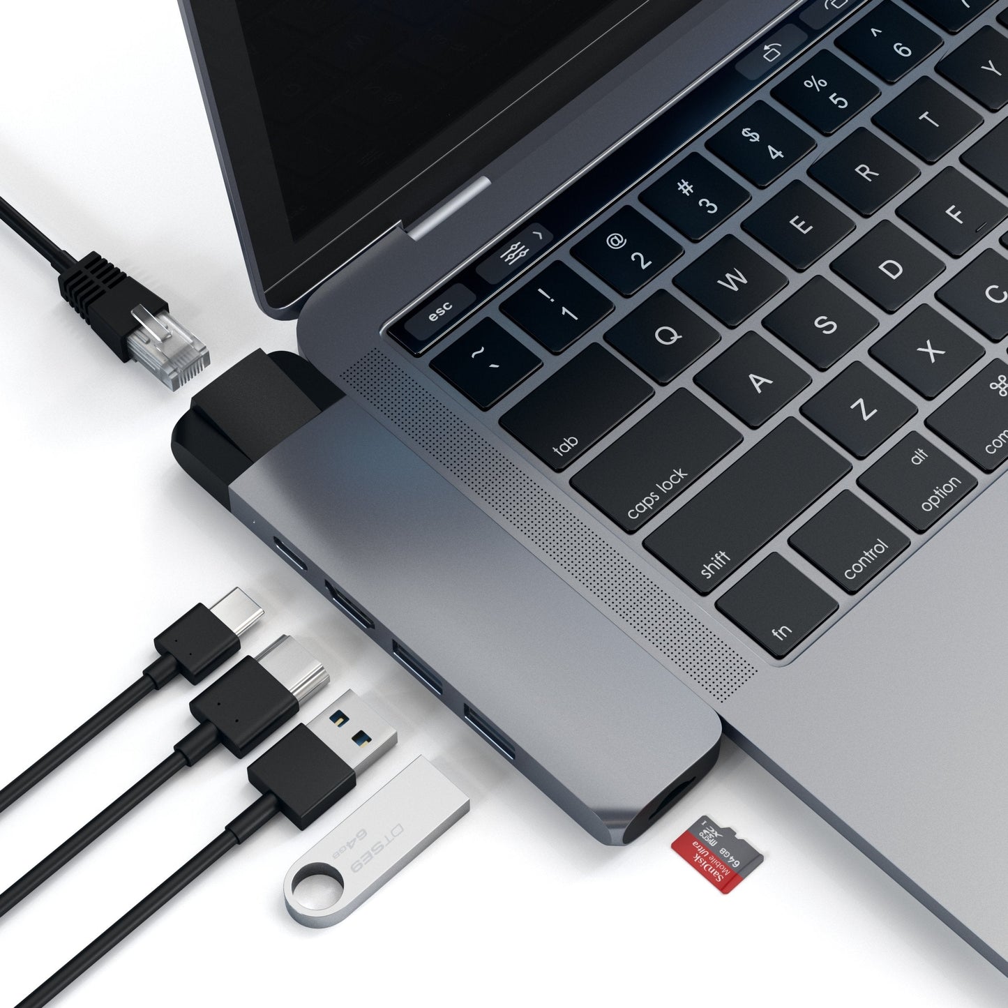 Satechi USB-C Pro Hub med Ethernet - Stellargrå