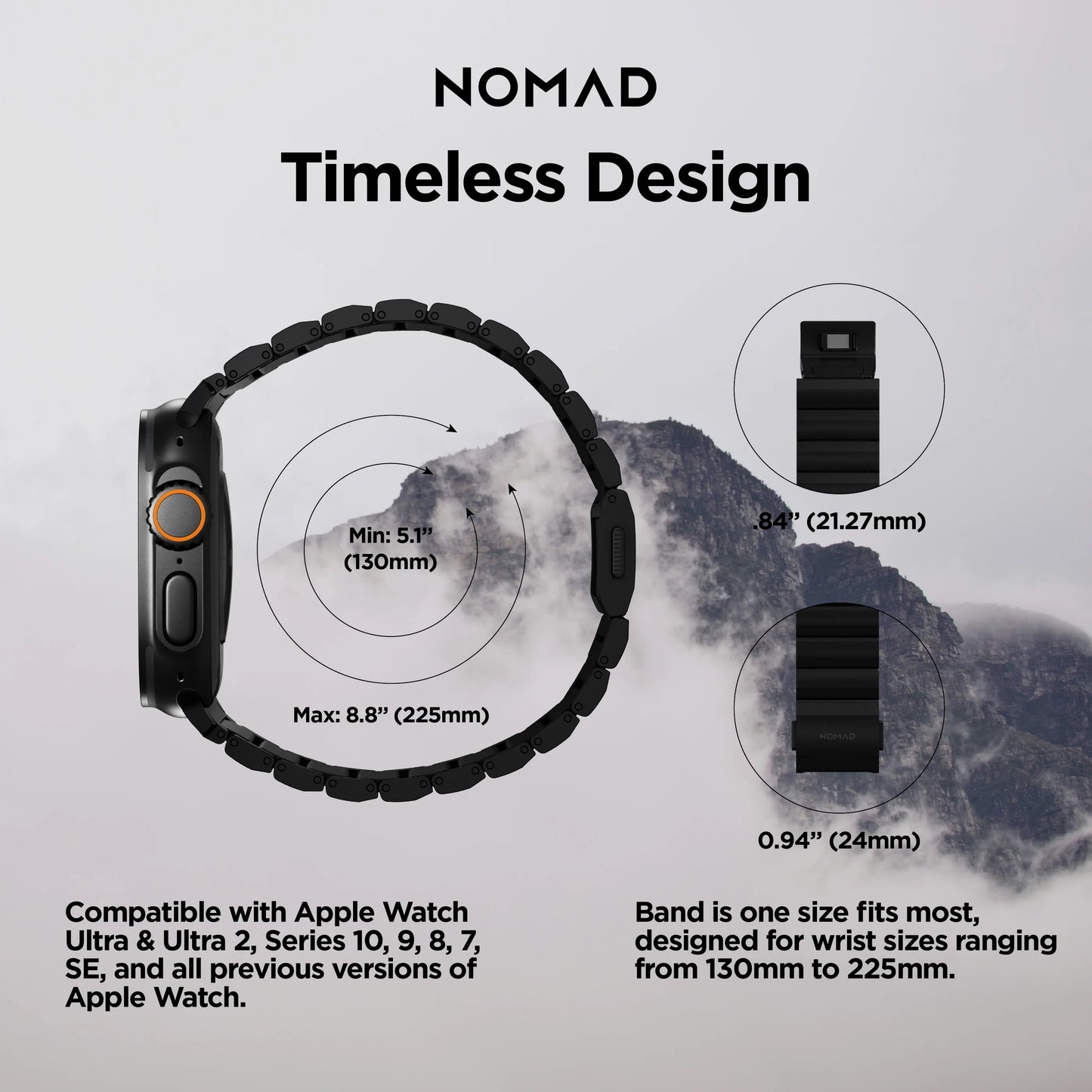Nomad 49/46 mm Titanium reim V2 - Black