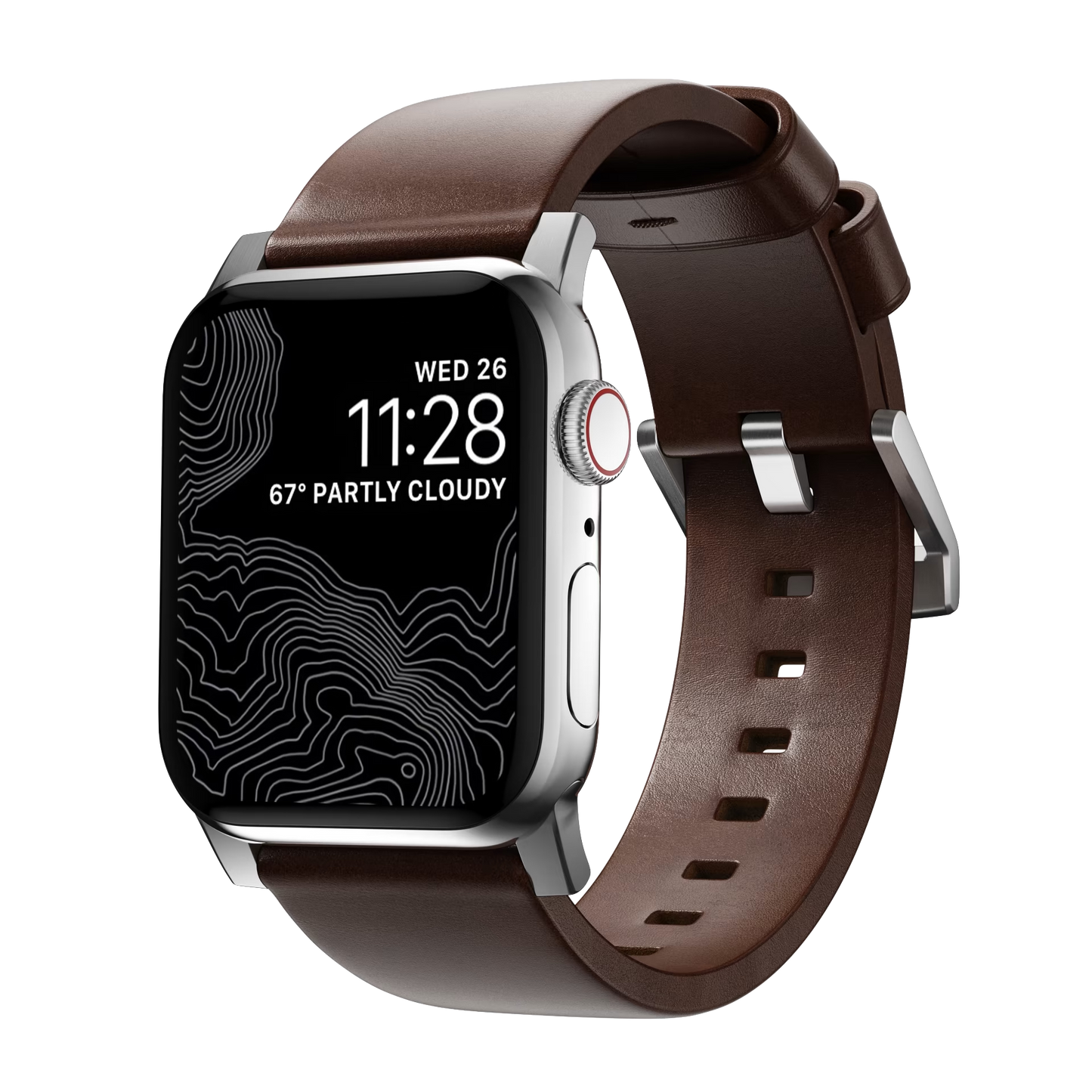 Nomad 49/46 mm moderne skinnrem med blank spenne - Brun