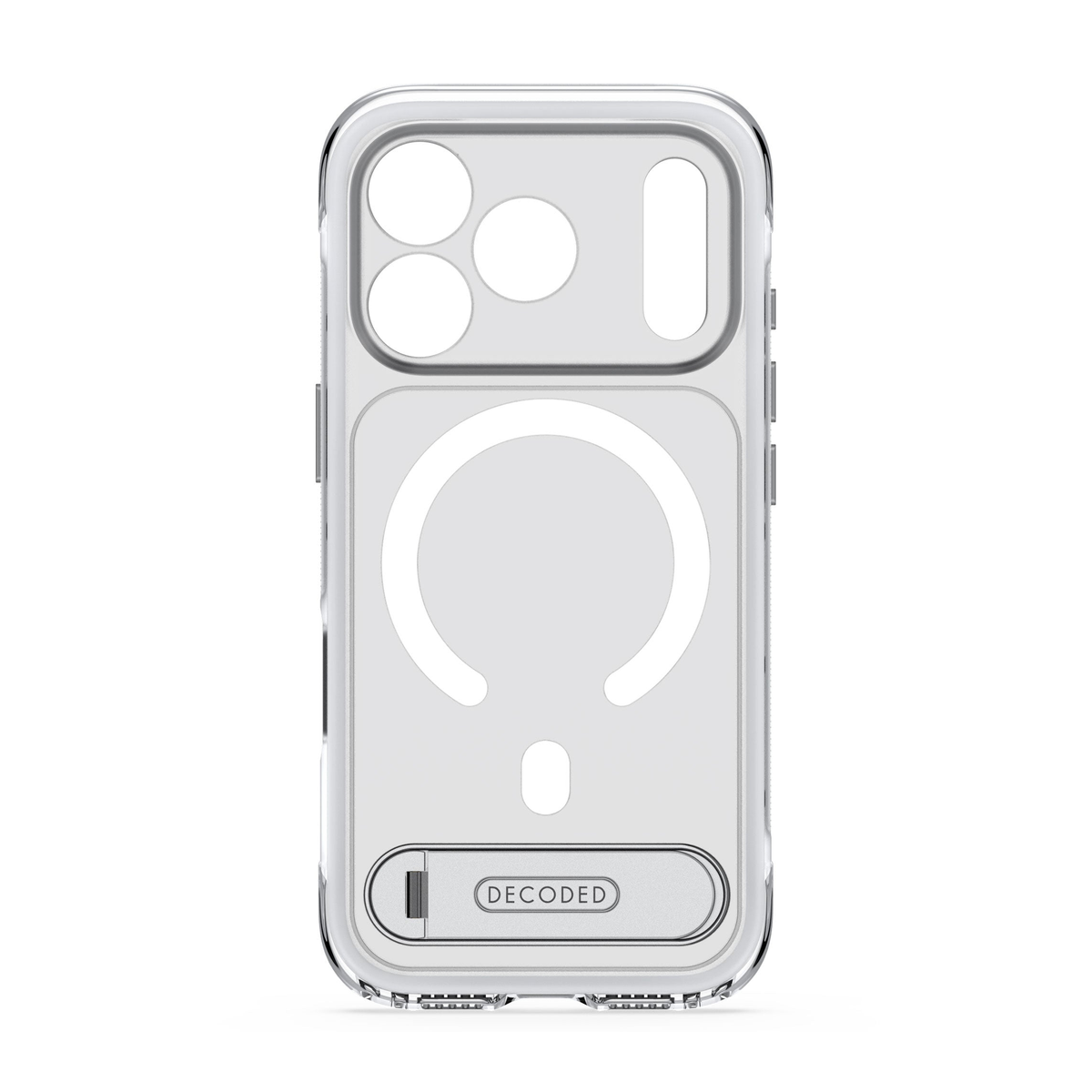 Decoded Hybrid MagSafe Deksel med Stativ til iPhone 18 Pro - Frostet hvit