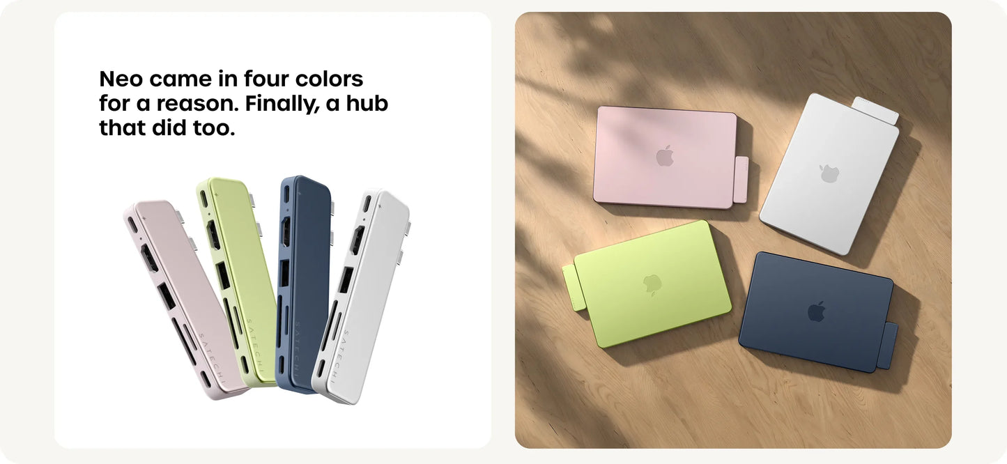 Satechi USB-C Snap Hub til MacBook Neo - Silver
