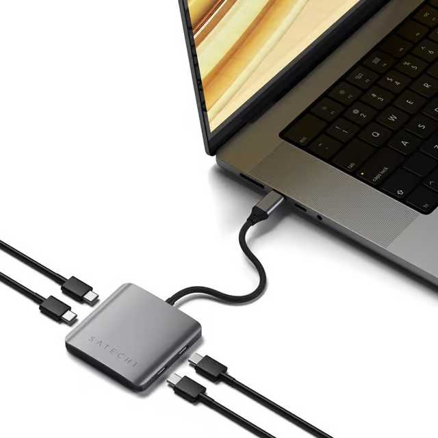 Satechi 4-Port USB-C Hub med 100W lading