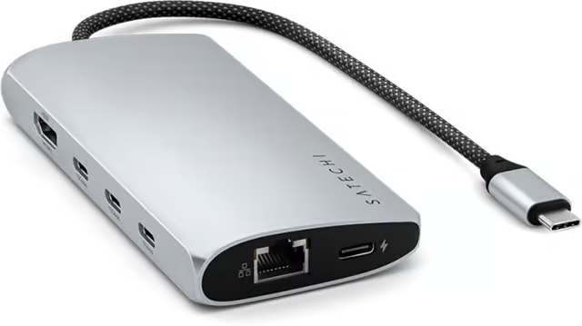 Satechi USB-C 8K Multiport Adapter med Ethernet V3 - Sølv