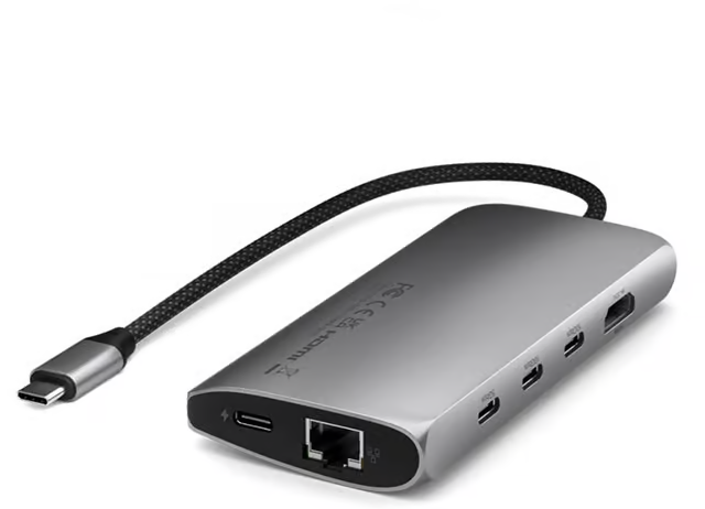 Satechi USB-C 8K Multiport Adapter med Ethernet V3 - Stellargrå