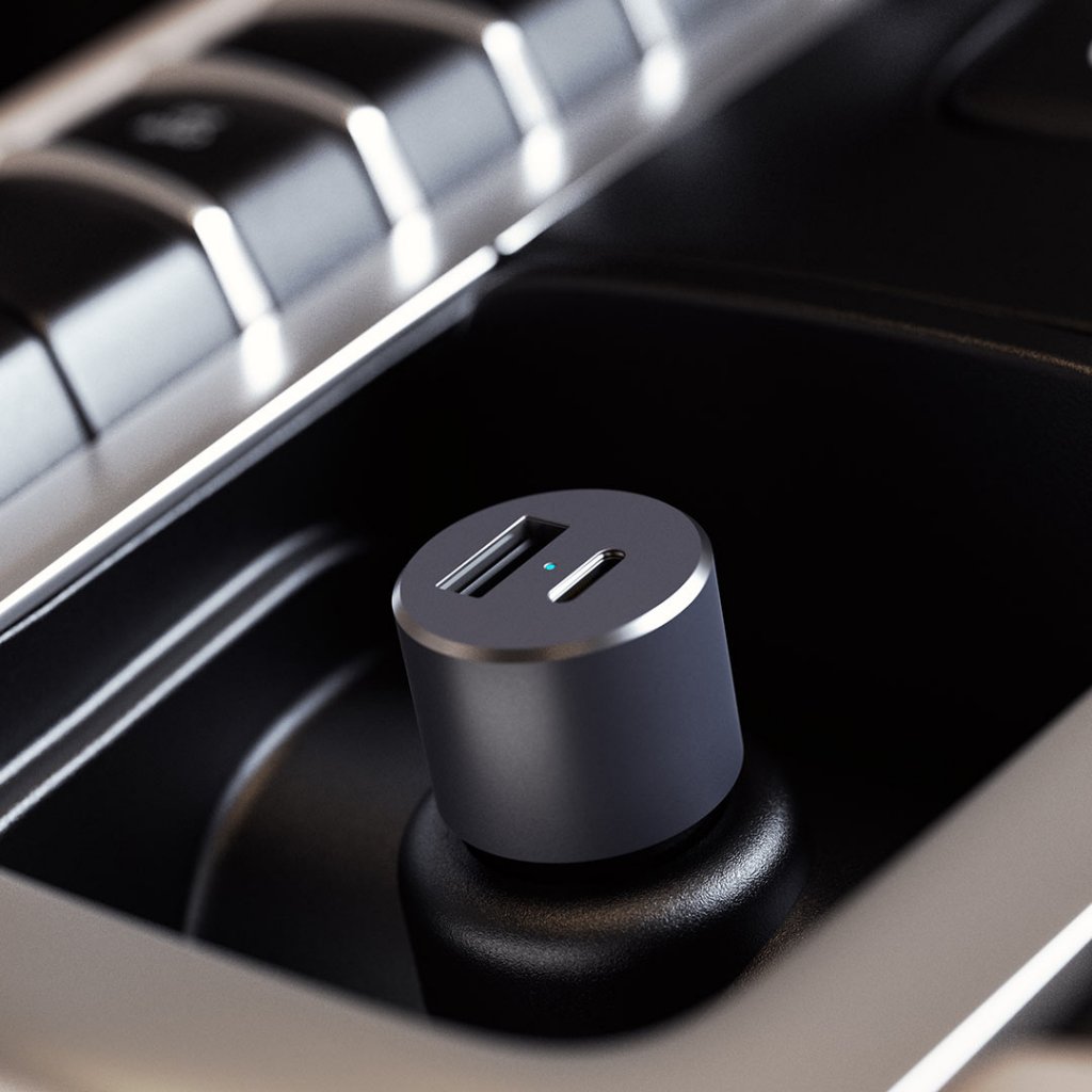 Satechi 72W USB-C + USB-A billader -  Stellargrå