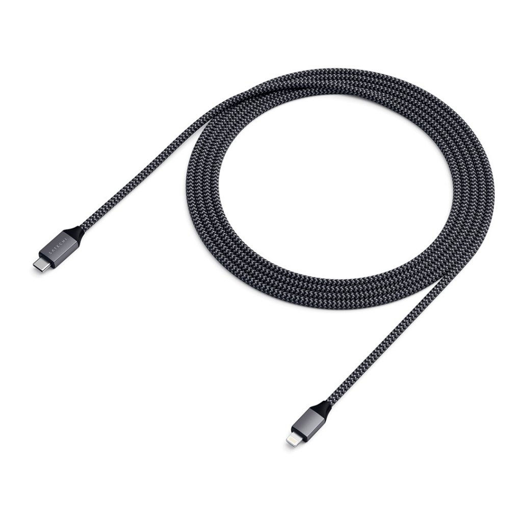 Satechi 1,8 meters USB-C til Lightning-kabel - Svart