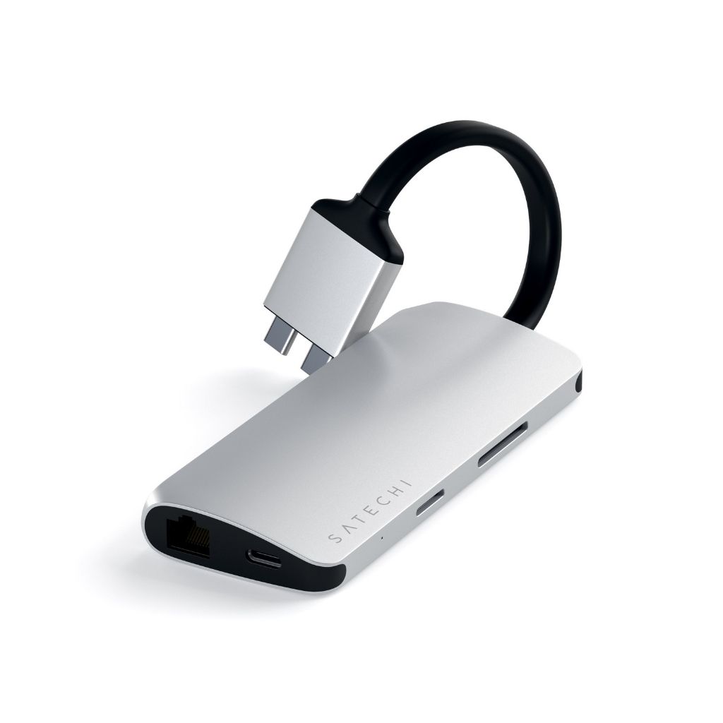 Satechi Dual USB-C 4K Multimedia Adapter - Sølv