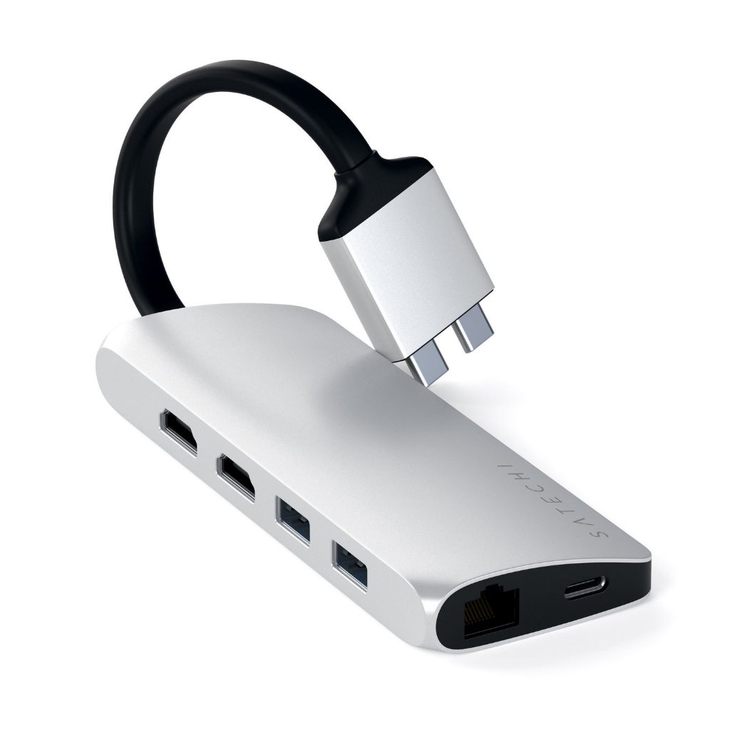 Satechi Dual USB-C 4K Multimedia Adapter - Sølv
