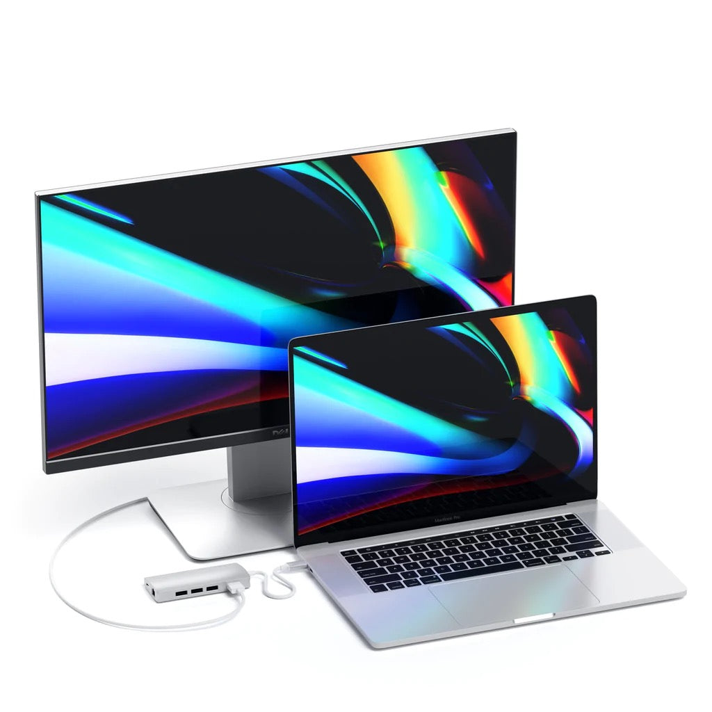 Satechi USB-C Multiport-adapter med Ethernet og kortleser V2 - Sølv