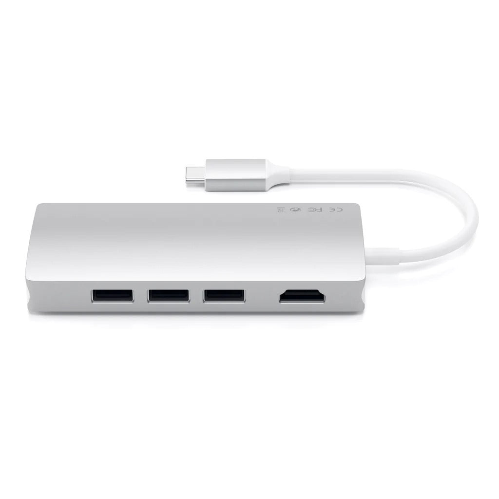Satechi USB-C Multiport-adapter med Ethernet og kortleser V2 - Sølv